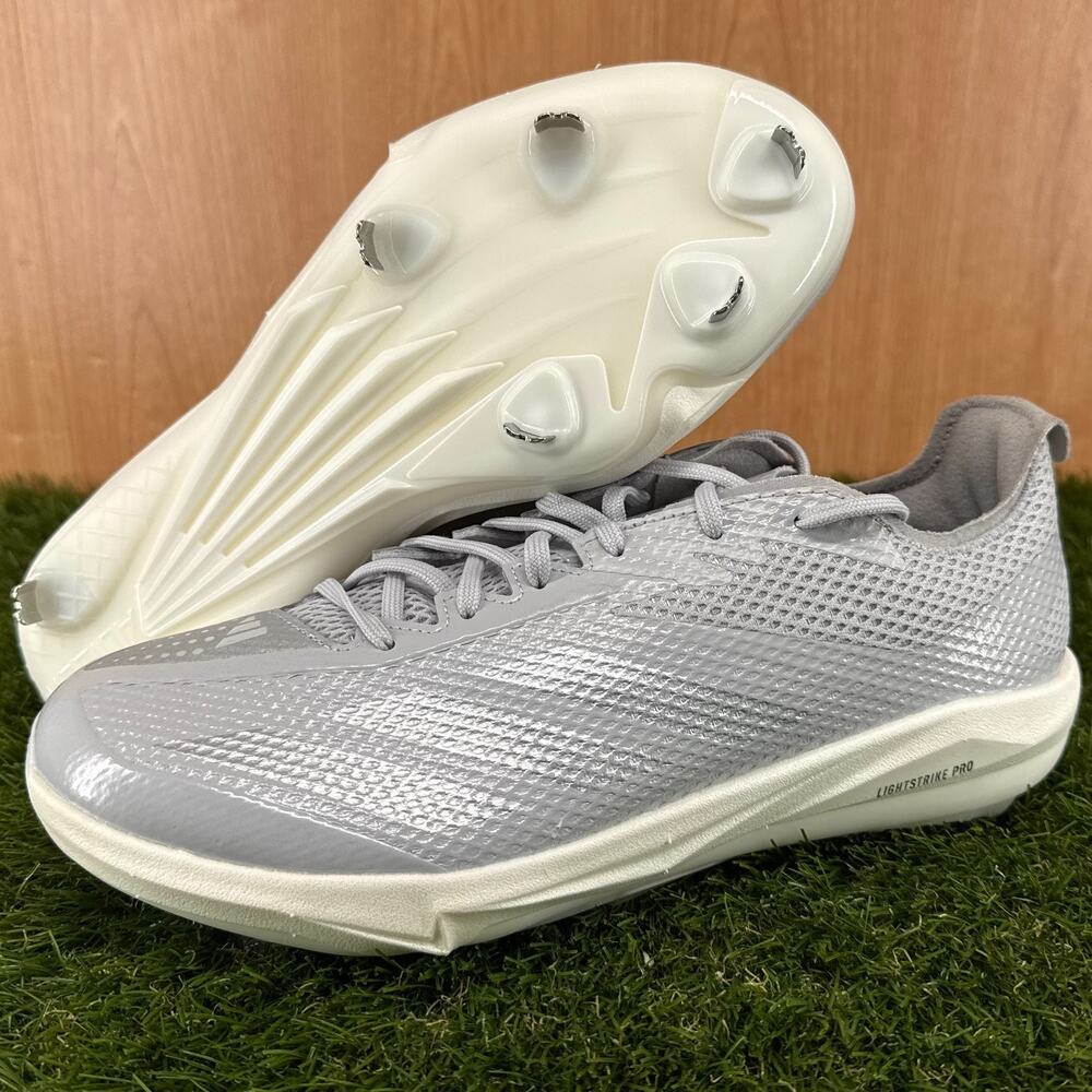 adidas Adizero Electric 2.0 Grey Silver Metallic Baseball Cleats JI1478 Size 9.5